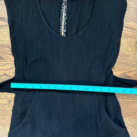 Anthropologie Black Wide Leg Jumpsuit Romper Tie Waist Cocktail Size 4 - Picture 6 of 10